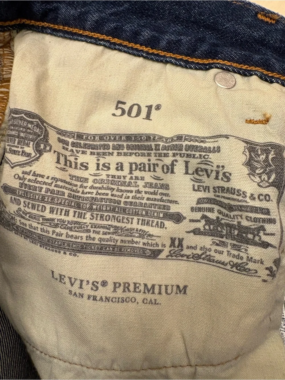Levi's Premium 501 '90s Straight Leg Selvedge Denim Jeans W25 L30 XS